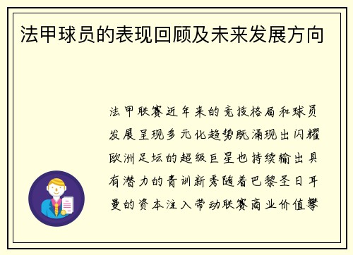 法甲球员的表现回顾及未来发展方向